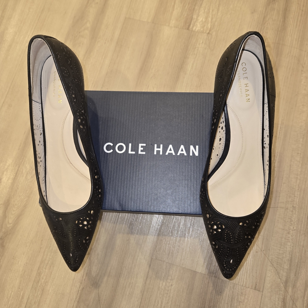 Cole Haan Black Laser-Cut Heels